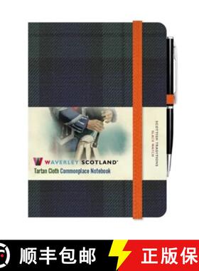 【3-4周达】Waverley Tartan Cloth Commonplace Notebooks: Black Watch Tartan Cloth Mini Notebook with Pen [9781849345545]
