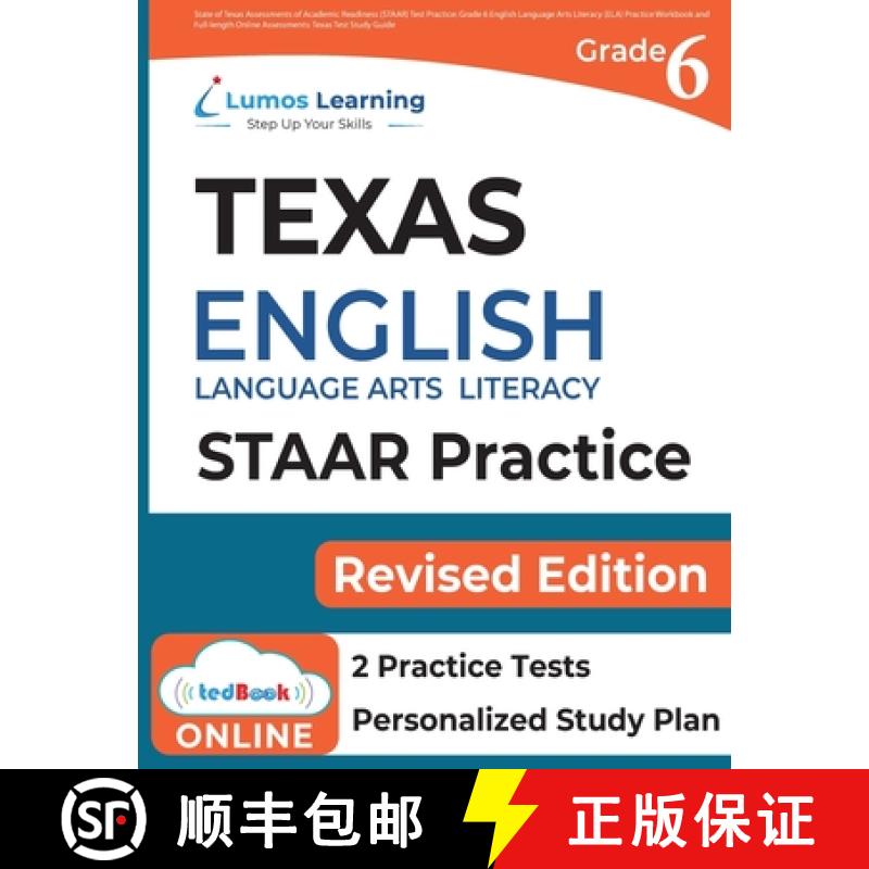 【3-4周达】Texas State Test Prep: Grade 6 English Language Arts Literacy (ELA) Practice Workbook and ... [9781949855357]