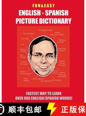 【3-4周达】Fun & Easy! English - Spanish Picture Dictionary: Fastest Way to Learn Over 800 English an... [9791188195244]