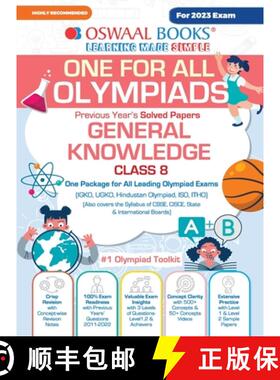 【3-4周达】Oswaal One For All Olympiad Previous Years' Solved Papers, Class-8 General Knowledge Book ... [9789356345317]