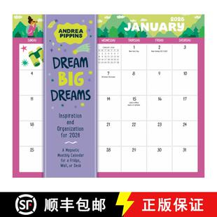 【3-4周达】Dream Big Dreams Magnetic Wall Calendar 2026 [9781523529902]