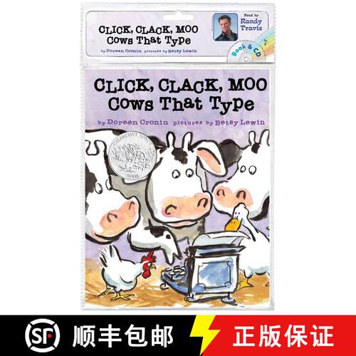 【3-4周达】廖彩杏书单 Click Clack Moo, Cows That Type CD平装英文原版绘本 (Book and CD) [9781442433700]