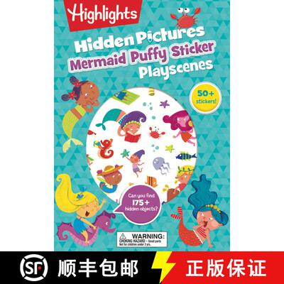 【3-4周达】Mermaid Hidden Pictures Puffy Sticker Playscenes: Best Mermaid Gift for Kids 3-6 with Maze... [9781639622559]