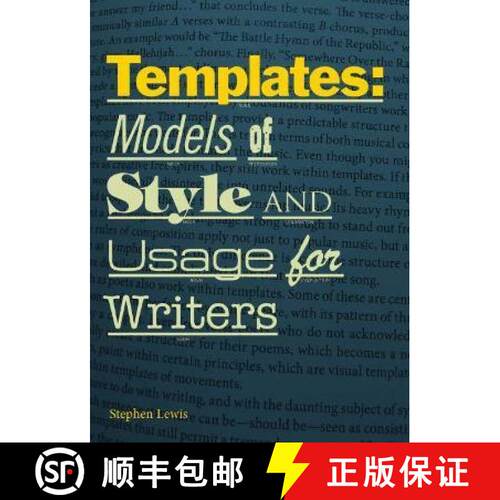 【3-4周达】Templates: Models of Style and Usage for Writers [9781554811427]