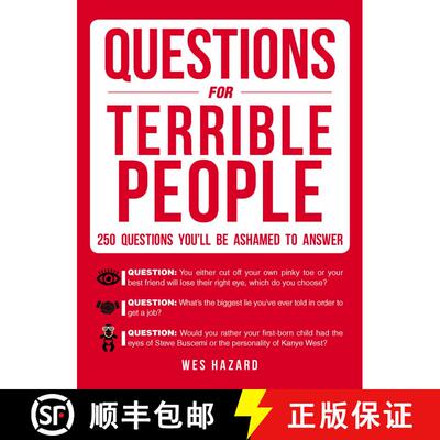 【3-4周达】Questions for Terrible People : 250 Questions You'll Be Ashamed to Answer [9781440597527]