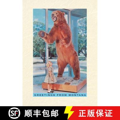 【3-4周达】Vintage Lined Notebook Greetings from Montana, Girl with Stuffed Bear [9798385428793]
