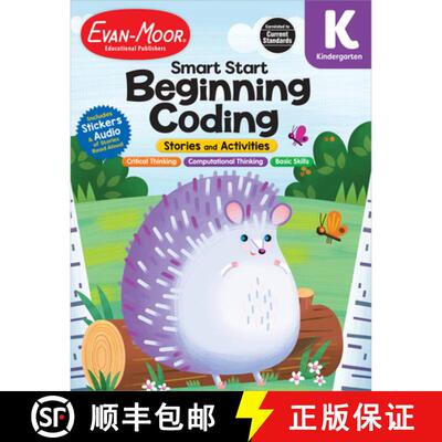 【3-4周达】Smart Start: Beginning Coding Stories and Activities, Kindergarten Workbook [9781645141549]
