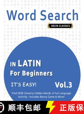 【3-4周达】Word Search in Latin for Beginners - It's Easy! Vol.3 - Delta Classics - Find 2000 Cleverl... [9798349018992]