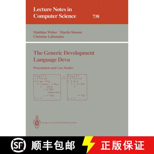 【3-4周达】The Generic Development Language Deva : Presentation and Case Studies [9783540573357]