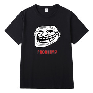 TROLLFACE MEME RAGE Funny TROLL JOKE INTERNET短袖T恤巨脸魔