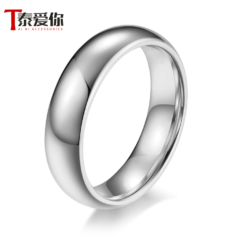 不掉色简约光面钨钢戒指
