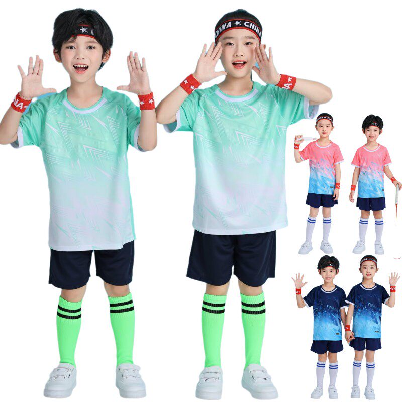 儿童羽毛球服套装夏季速干乒乓球衣男童运动服女孩排球训练服定制
