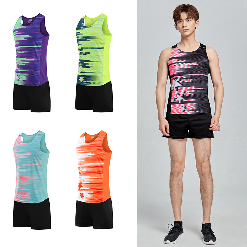 田径服套装男训练服夏季跑步马拉松短裤长跑比赛体考运动服女背心