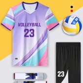 男气排球衣服印字号 女学生比赛服训练队服短袖 新款 排球运动服套装