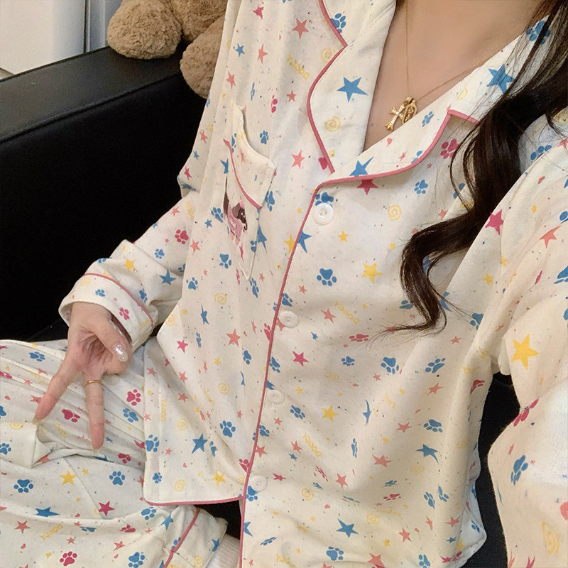 网红卡通棉质睡衣女款2026新款超火长袖可爱甜美风家居服减龄少女