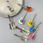 个性 金属朋克辣妹酷girl吉他小提琴发夹y2k原宿风刘海侧边夹卡子