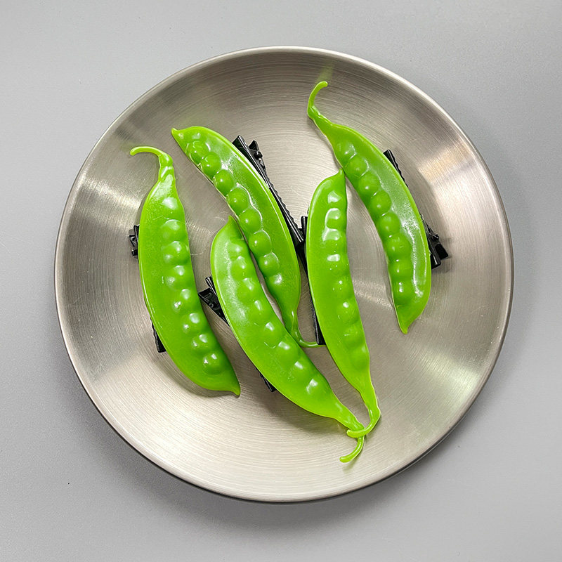 仿真蔬菜食物荷兰豆食玩发夹侧边刘海搞怪稀奇古怪卡子可爱头饰品