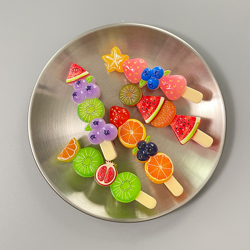 可爱个性趣味搞怪水果糖葫芦发夹鸭嘴夹侧边刘海奇葩沙雕儿童卡子