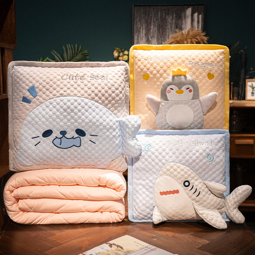 冰豆豆办公室抱枕被子两用靠枕