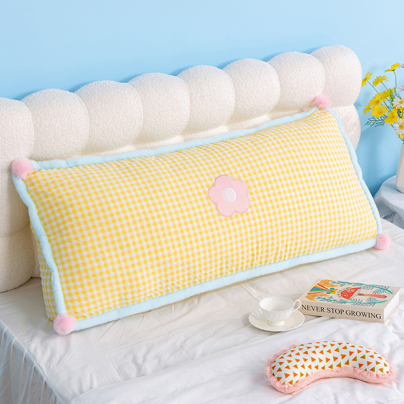 田园小花格子床头靠垫靠枕