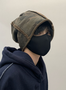 慵懒风黑色宽松潮帅男生帽子