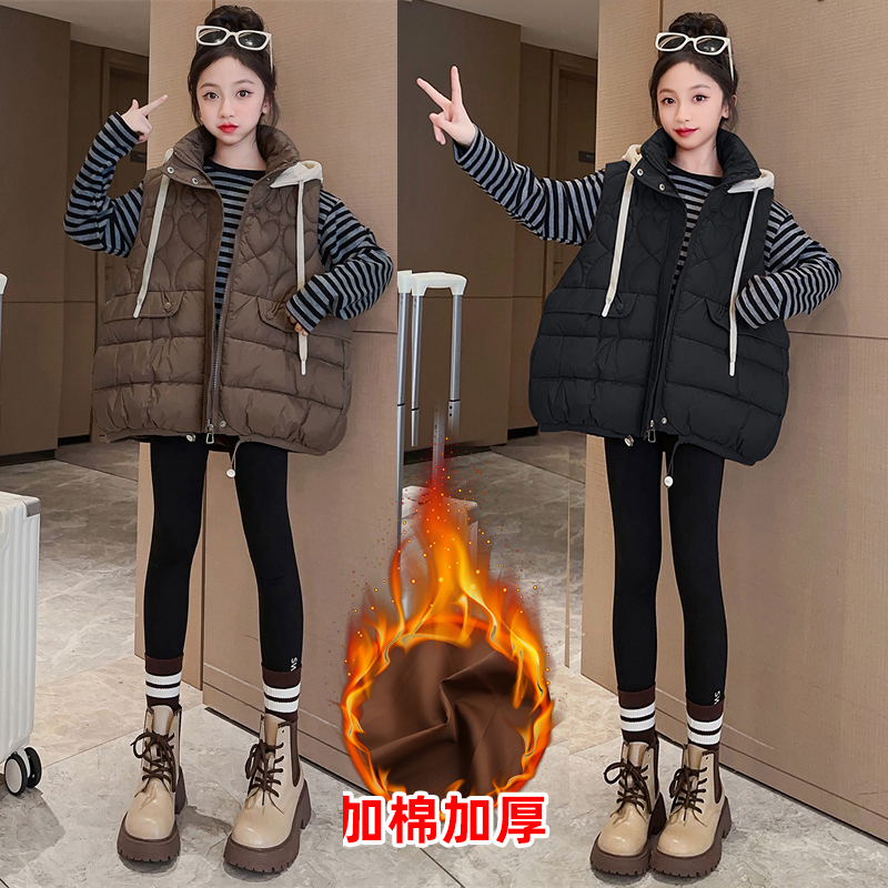 女童加厚马甲百搭棉衣校服神器