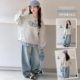女童春秋套装 中大童两件套潮 儿童休闲卫衣牛仔阔腿裤 2026新款 韩版