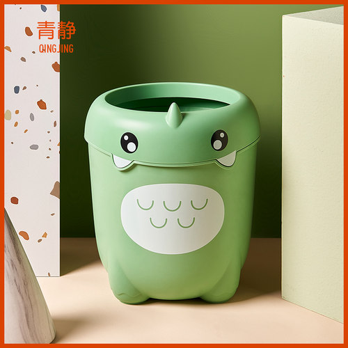 垃圾桶卡通款青静衣祥无盖圆形6L