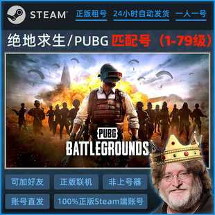 Steam 正版 租号 绝地求生 不顶号 吃鸡 在线联机租赁 匹配号 PUBG
