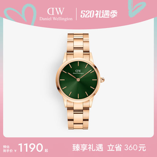 DW手表小精钢石英机芯男表