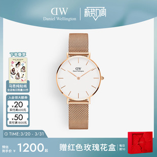 DW手表女款 PETITE系列手表轻奢流金石英女腕表手表32mm气质礼物