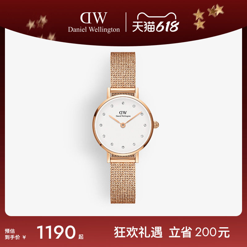 DW手表女 PETITE系列星辰流金表水晶镶钻女士腕表送礼 24/28MM