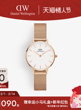 【情人节礼物】DW女士手表PETITE系列流金石英腕表女款轻奢女气质