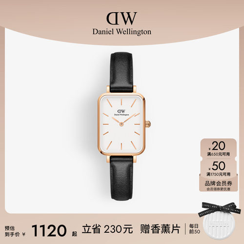dw手表女款小众女士石英皮质腕表