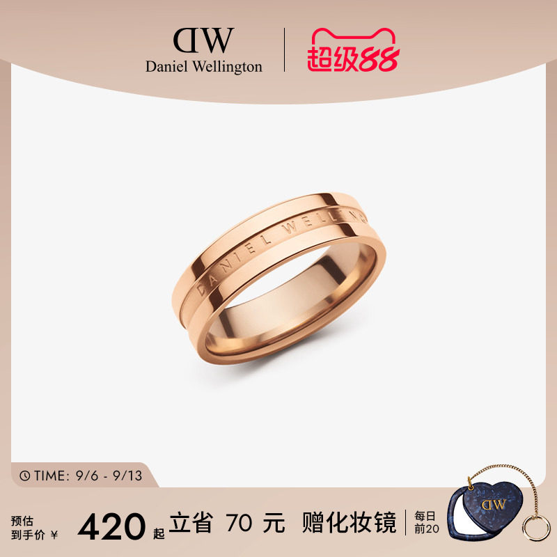 DW戒指情侣同款系列轻奢玫瑰金色图片