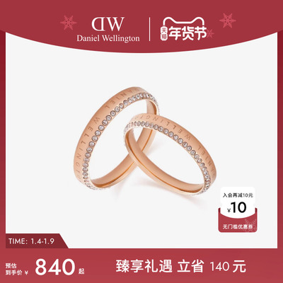 DW欧拉锆石情侣对戒轻奢闪耀