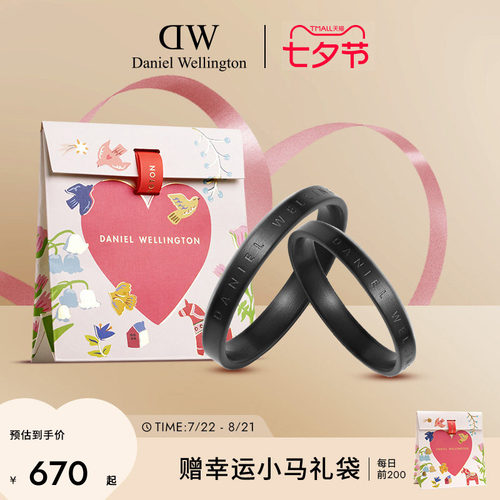 DW情侣对戒简约黑灰色对戒