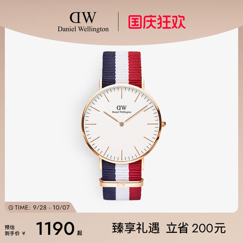 dw手表40mm经典风织纹男表