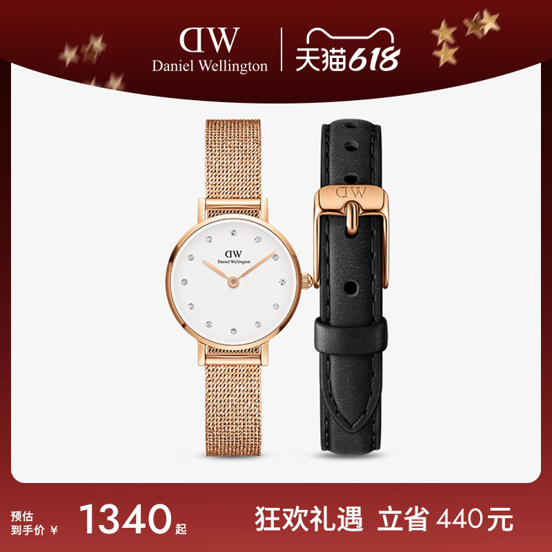 DW手表套装 PETITE系列星辰麦穗流金表皮表带套装一表多搭组合