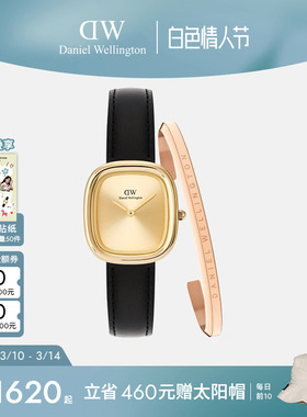 DW手表手镯套装 摩方系列手表轻奢小众小方表玫瑰金色礼物送女友
