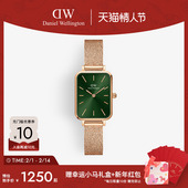 情人节礼物 DW女士手表QUADRO复古小绿表轻奢小众石英腕表经典