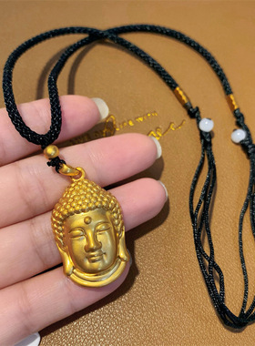 新款越南沙金电镀18K金佛头项链