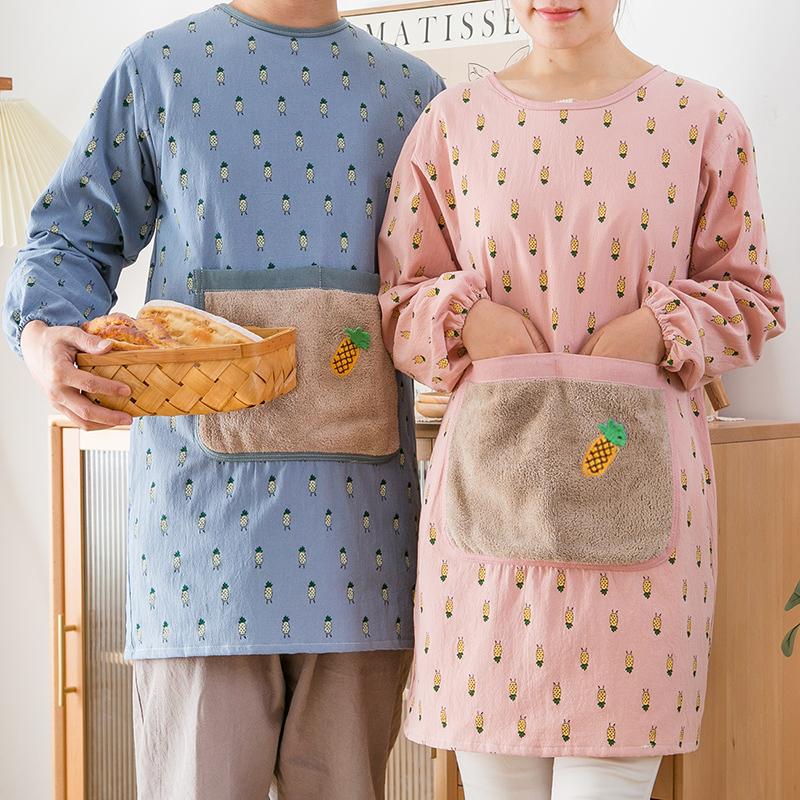 菠萝网红防水防油可擦手做饭长袖