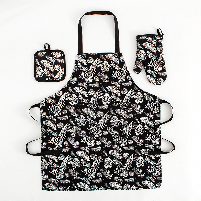 可爱家用围裙三件套防水防油