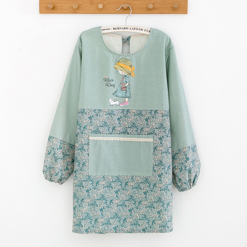 可爱时尚围裙长袖做饭围腰