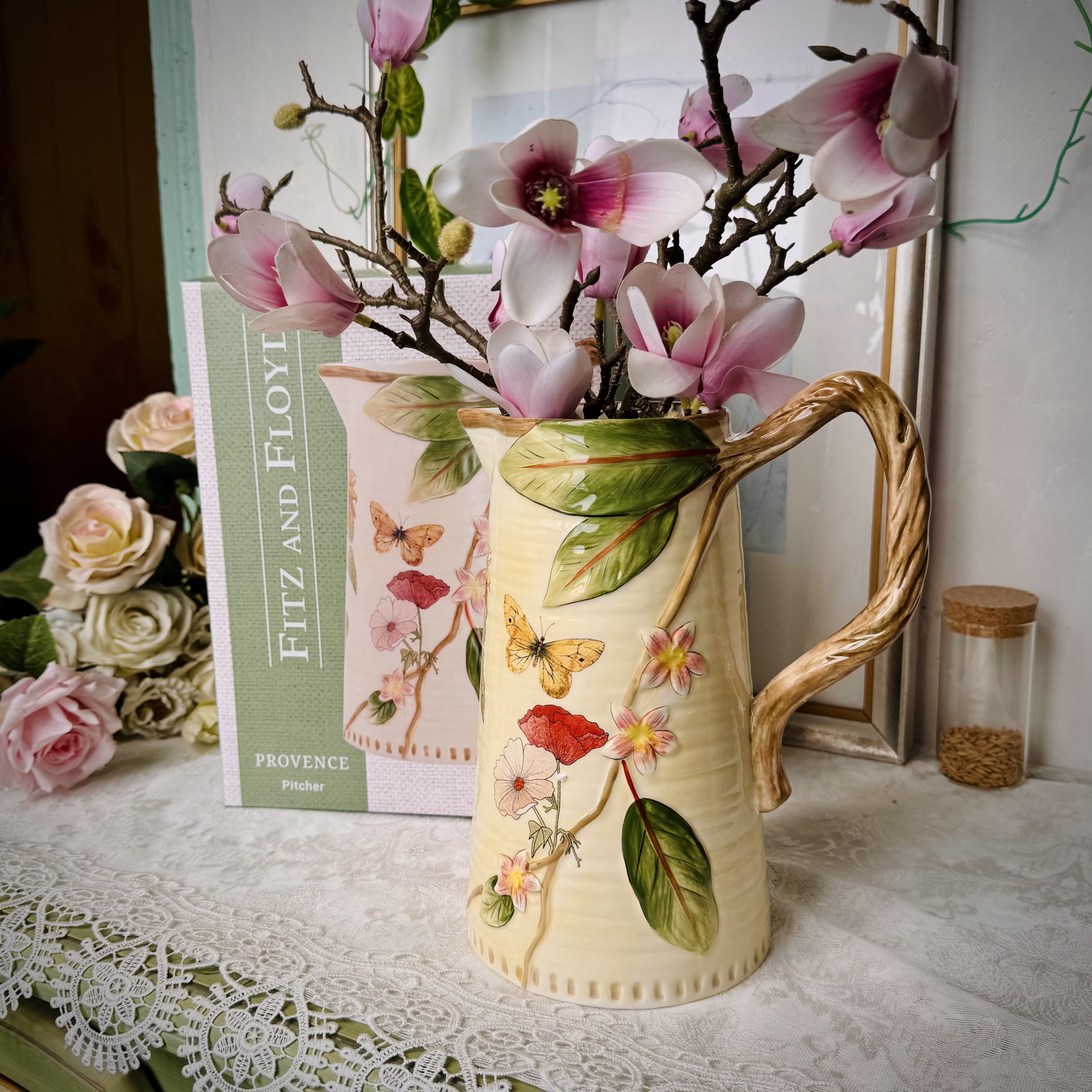 美国普罗旺斯礼盒陶瓷花瓶水培花器家居饰品摆件送礼Pitcher Vase