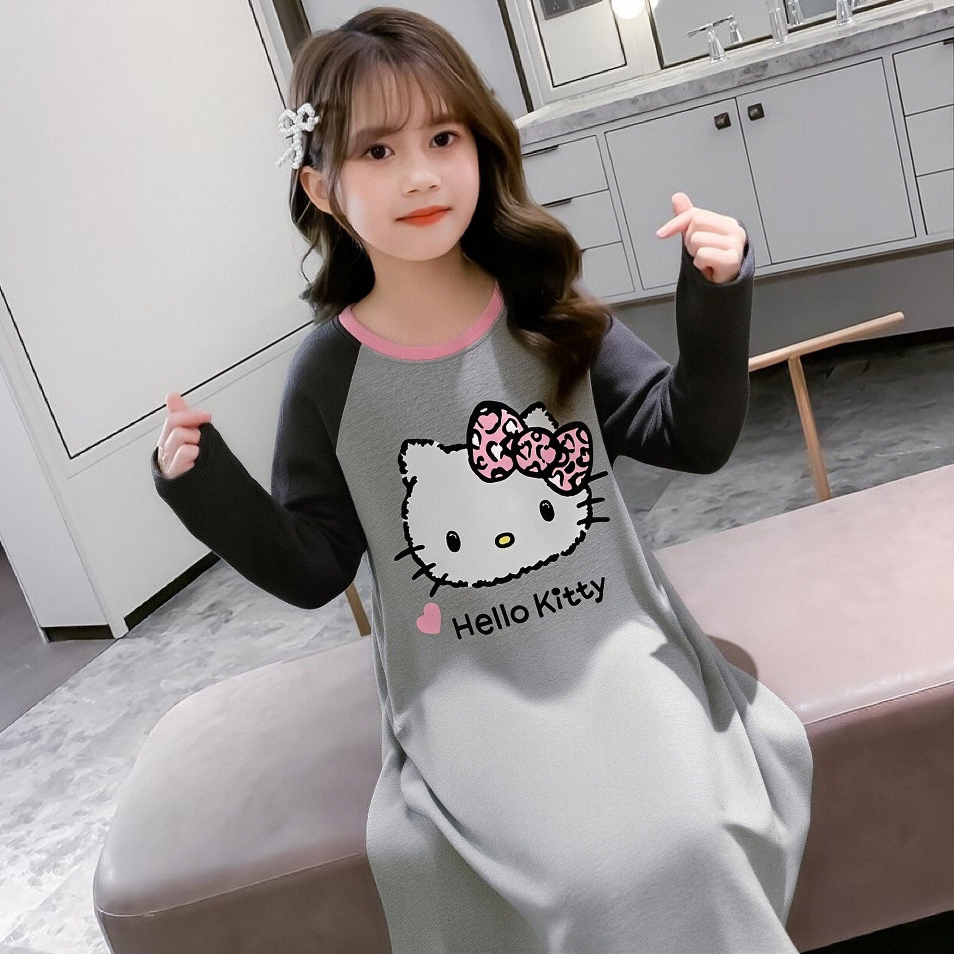 睡裙a类中大童女孩长袖全棉宽松可爱春秋款新款女童套头纯棉睡衣,童装/婴儿装/亲子装,家居服套装,淘宝优惠券,粉丝福利购,淘宝优惠卷