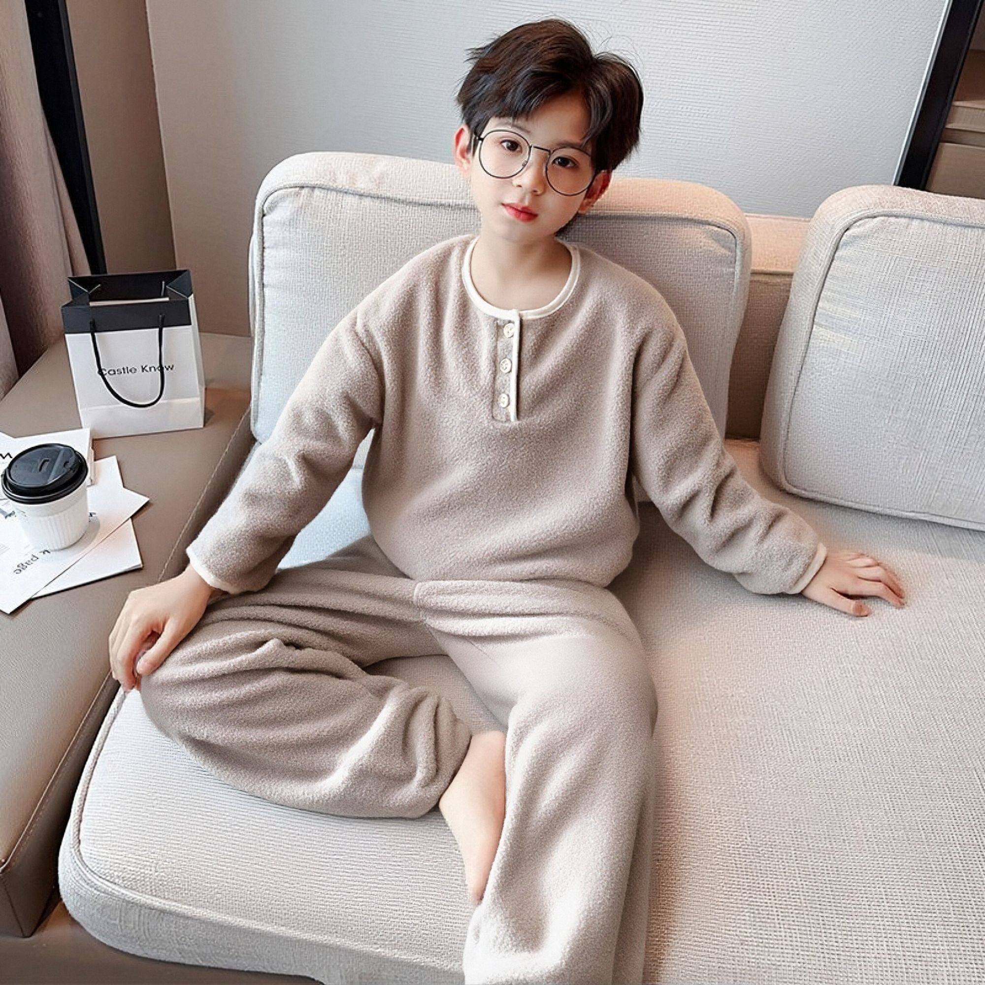 男孩睡衣秋冬款法兰绒保暖长袖男童家居服套装防寒中大童薄绒睡衣,童装/婴儿装/亲子装,家居服套装,淘宝优惠券,粉丝福利购,淘宝优惠卷