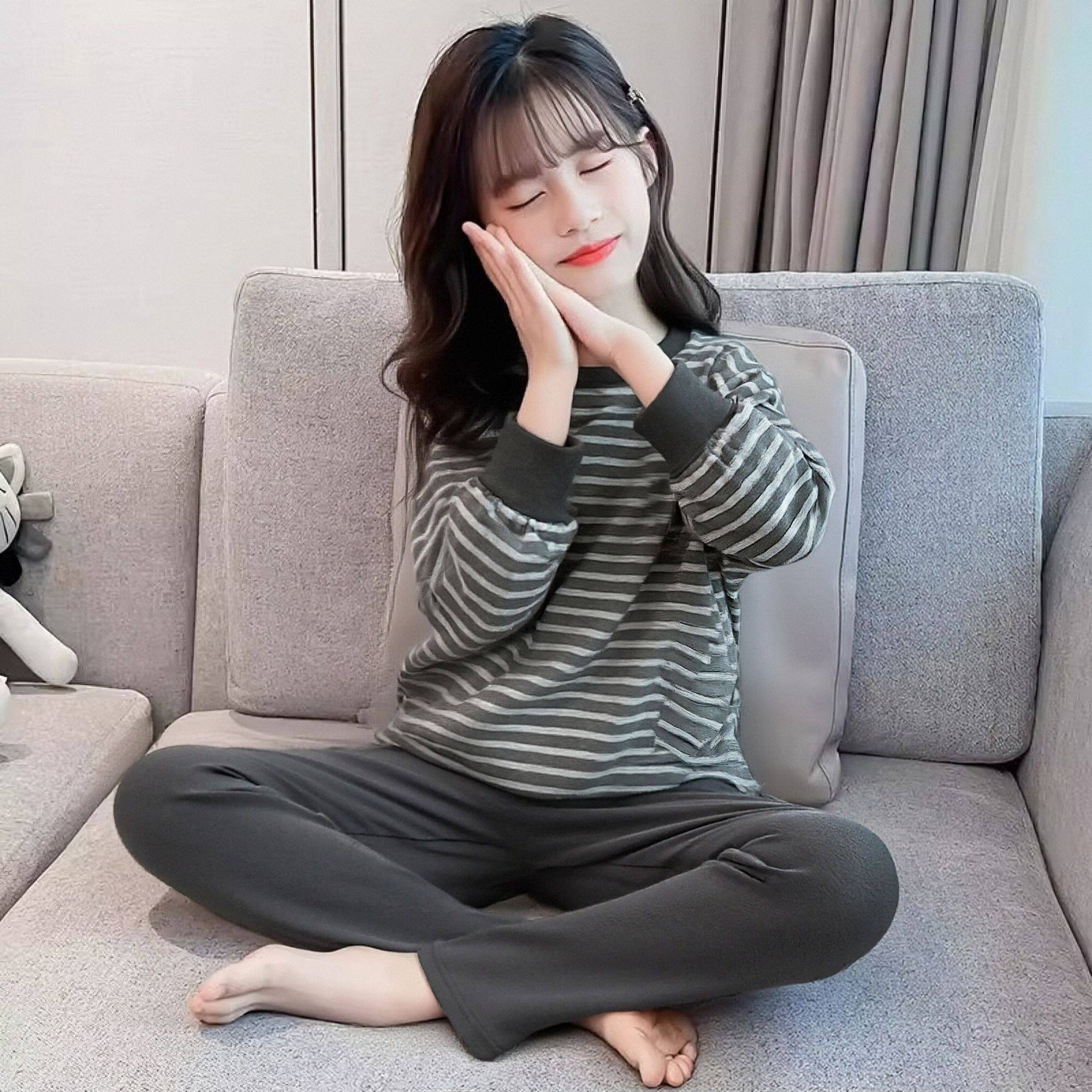 女童保暖睡衣秋冬套装长袖德绒女孩条纹儿童内搭外穿中大童家居服,童装/婴儿装/亲子装,家居服套装,淘宝优惠券,粉丝福利购,淘宝优惠卷