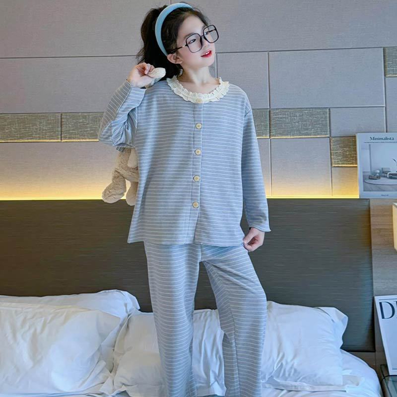 儿童睡衣德绒套装秋冬季德绒保暖女孩家居服洋气中大童居家服